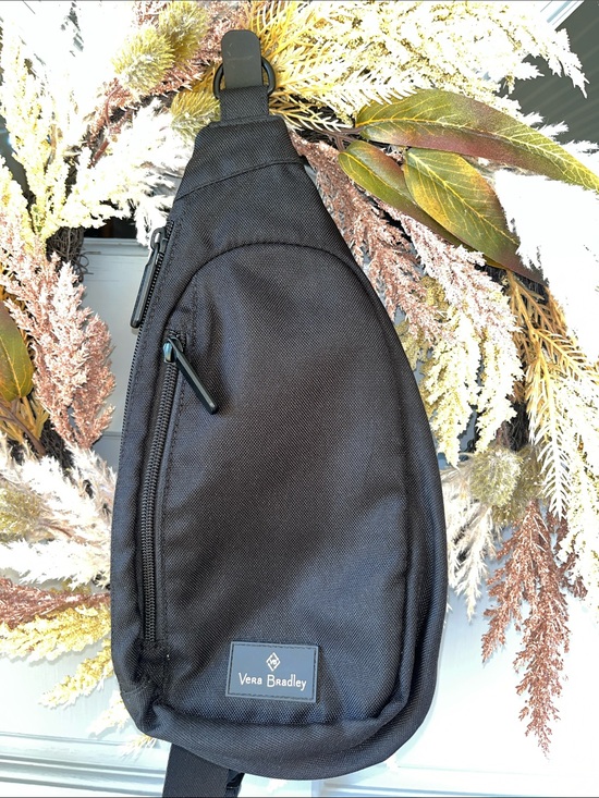 Vera Bradley Handbags - Vera Bradley Black Compact Sling Backpack